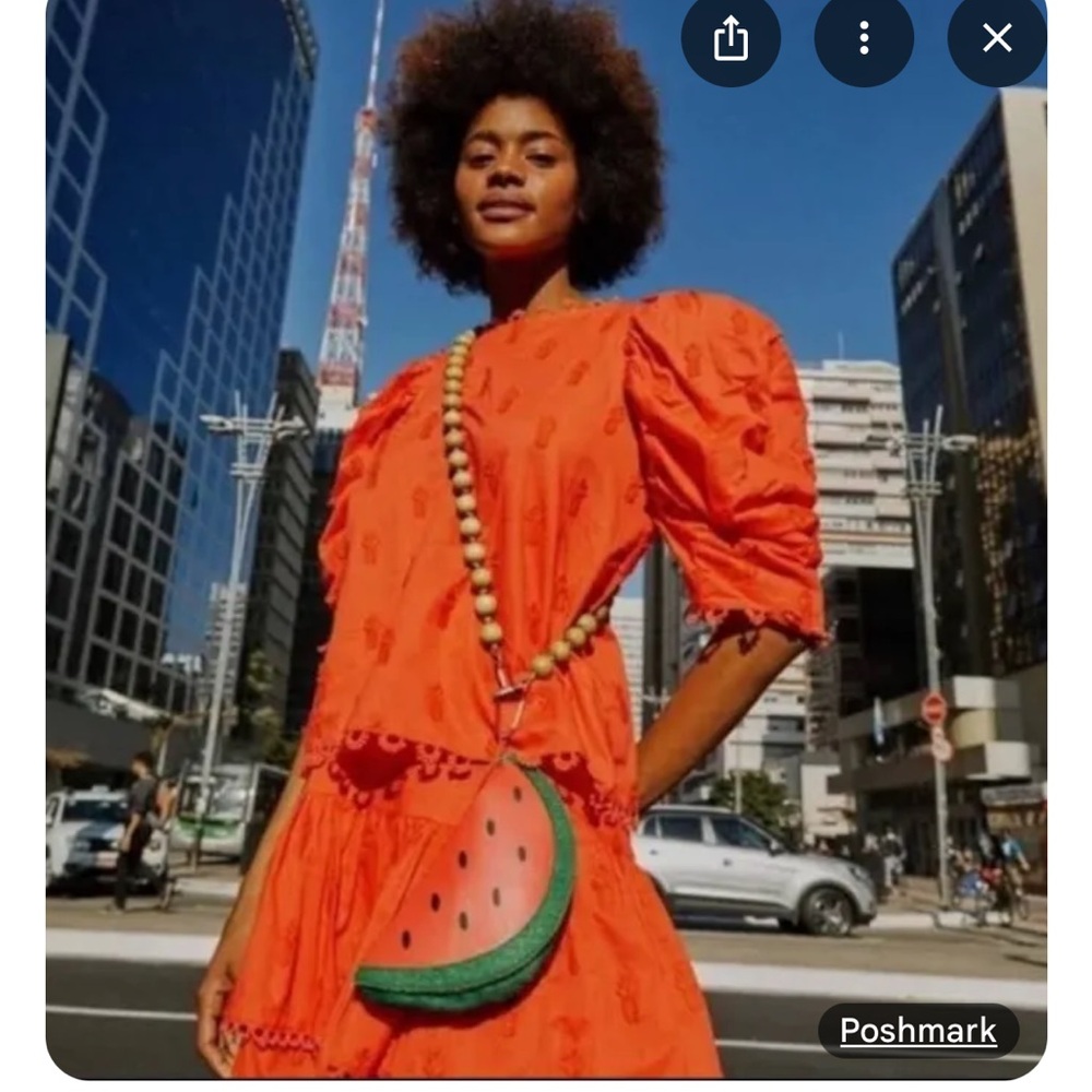 Farm Rio 3D pineapple Orange Blouse